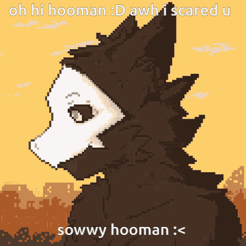 Pixel Wolf Sowwy Hooman