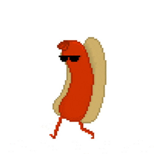 Pixelated Animated Hot Dog GIF