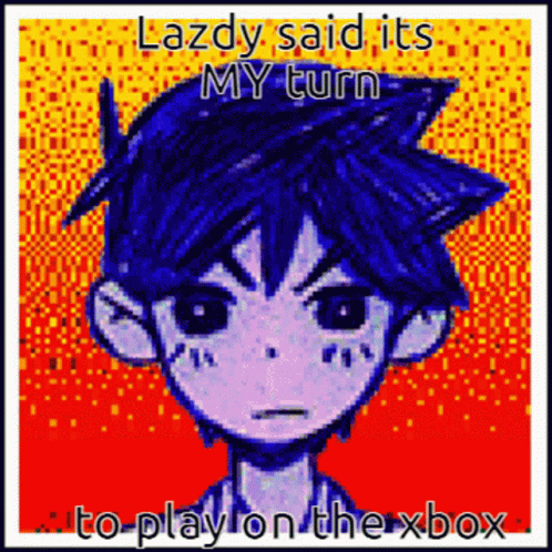 Pixelated Boy Laidy Said It's My Turn To Play On The Xbox GIF