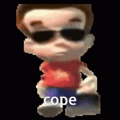 Pixelated Boy Wearing Sunglasses Saying Cope GIF