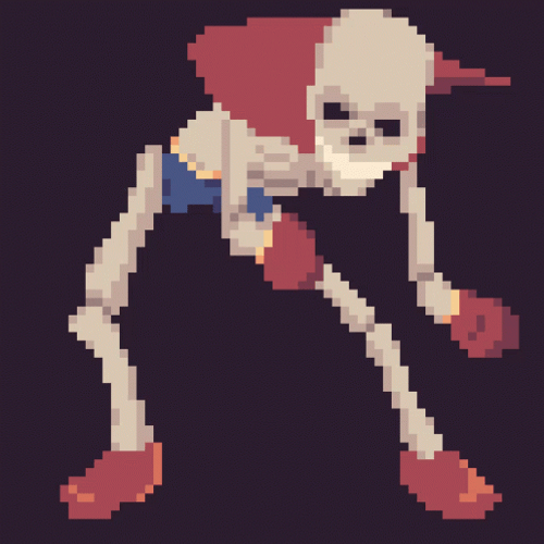Pixelated Dancing Meme Skeleton GIF
