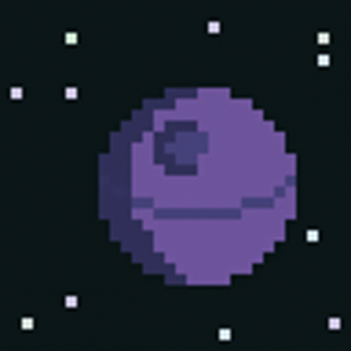 Pixelated Death Star Shooting Laser GIF