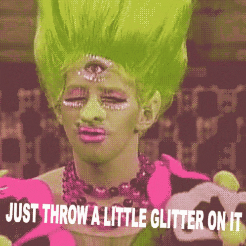 Pixelated Drag Queen With Glitter
