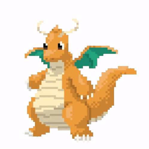 Pixelated Dragonite Releases Power GIF