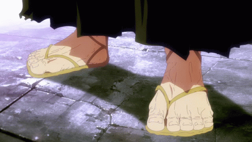 Pixelated Feet in Sandals