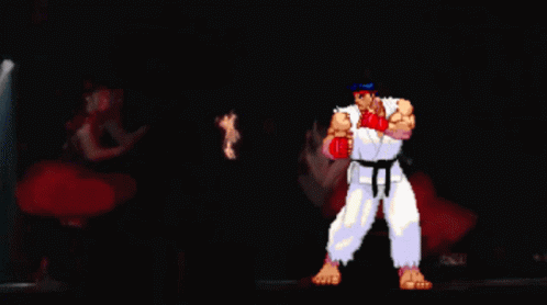 Pixelated Fighter With Black Belt GIF