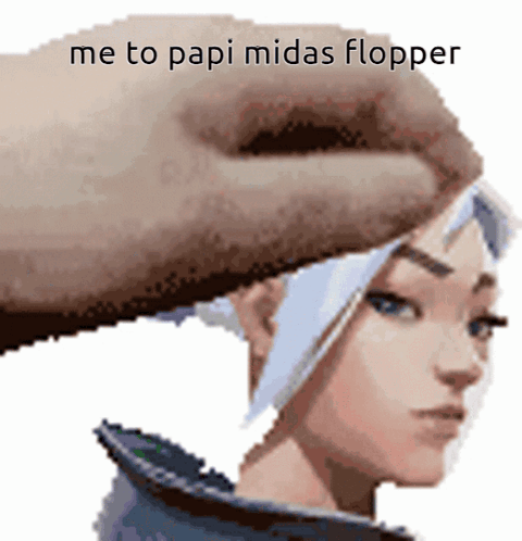 Pixelated Head Saying Me to Papi Midas Flopper