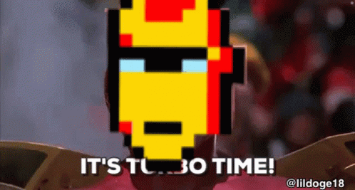 Pixelated Iron Man It's Turbo Time