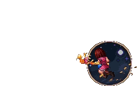 Pixelated Kingdom Hearts Kairi Attacking GIF