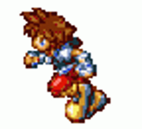Pixelated Kingdom Hearts Sora Running GIF