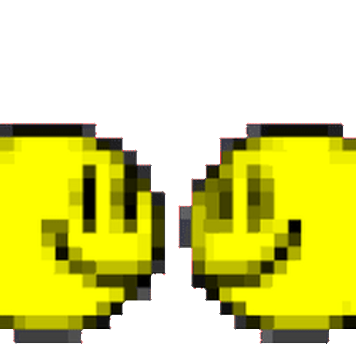 Pixelated Kissing Emoji Couple GIF
