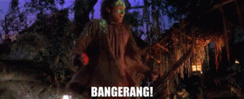 Pixelated Man Holding Sword Saying Bangerang