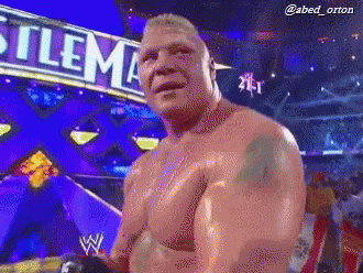 Pixelated Man in Front of Wrestlers Sign