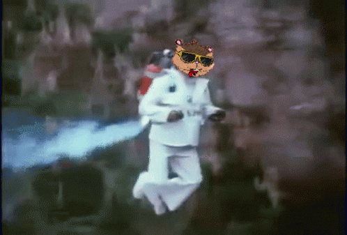 Pixelated Man in White Suit and Sunglasses