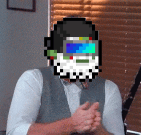 Pixelated Man Wearing Vest