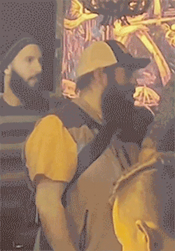 Pixelated Man With Beard And Hat GIF