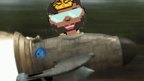 Pixelated Man With Crown GIF