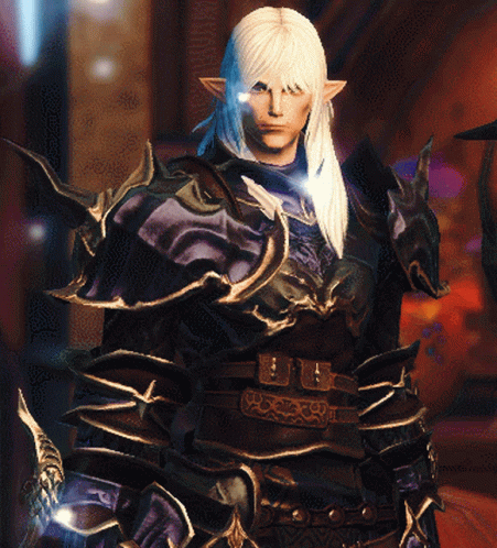 Pixelated Man With Long White Hair