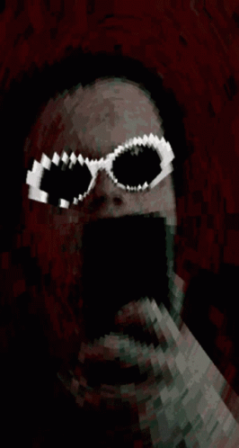 Pixelated Man With Sunglasses and Mask