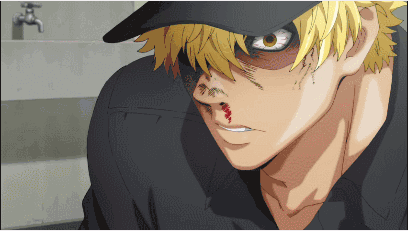Pixelated Man With Yellow Hair GIF