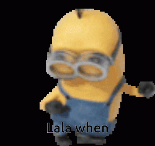 Pixelated Minion Saying Lala GIF