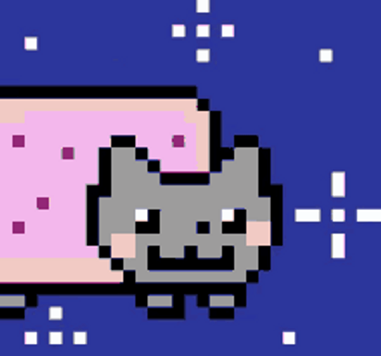 Pixelated Nyan Cat Winking GIF