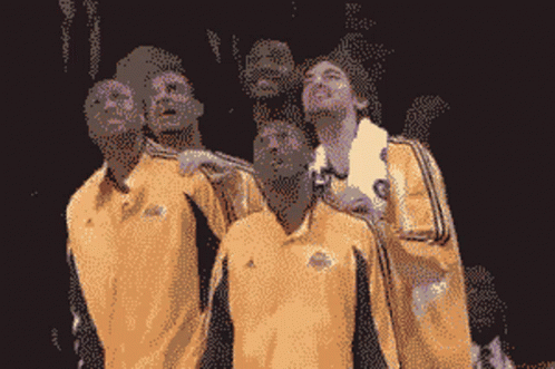 Pixelated People in Yellow Jerseys