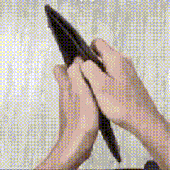 Pixelated Person Holding Pen