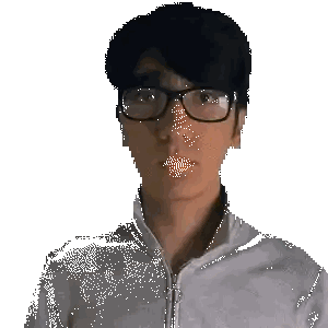 Pixelated Person Wearing Glasses