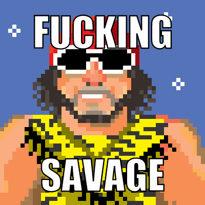 Pixelated Savage Macho Man GIF