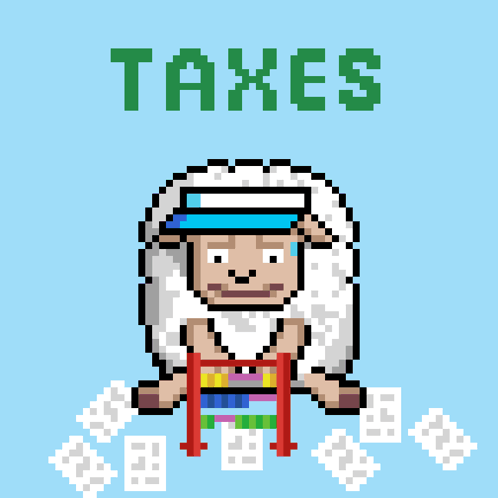 Pixelated Sheep Counting Taxes GIF