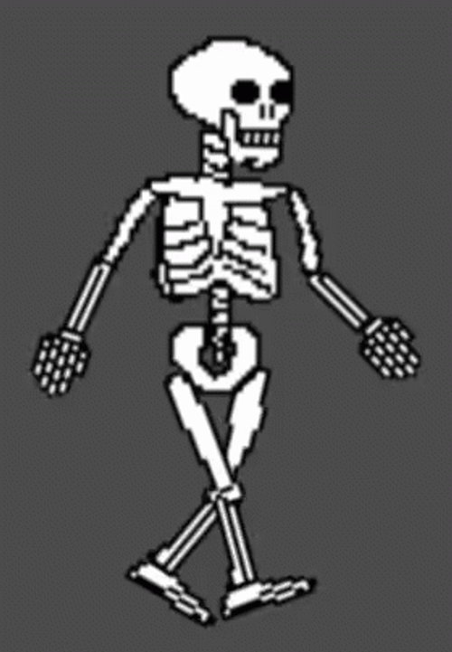 Pixelated Spooky Scary Skeletons Walking GIF