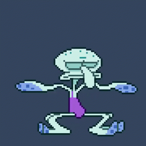 Pixelated Squidward Dancing GIF