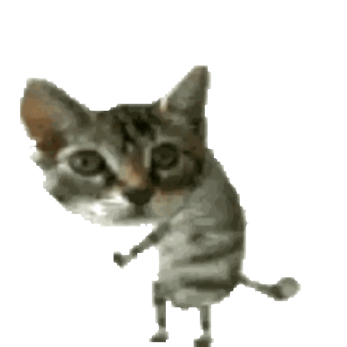 Pixelated Standing Cat