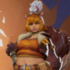 Pixelated Woman with Cat Ears