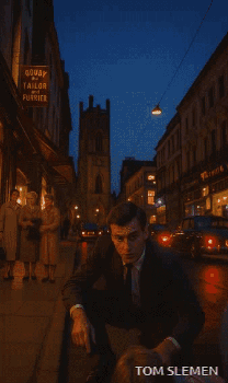 Pixelated Woman With Tom Slemen At Top GIF
