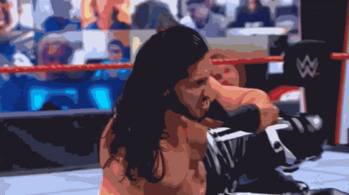 Pixelated Wrestling Match With Letter W