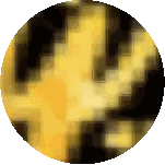 Pixelated Yellow and Black Circle