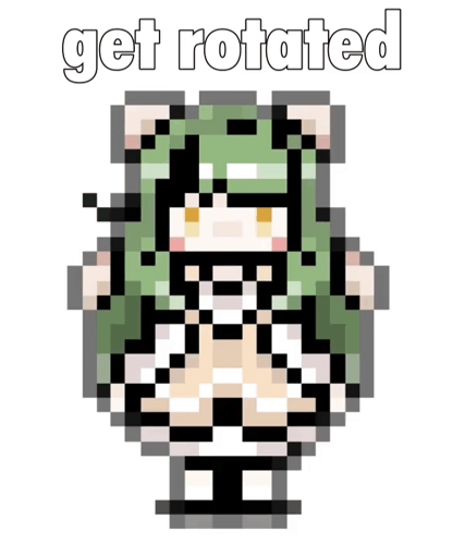 Pixeled Cartoon Girl Rotate GIF