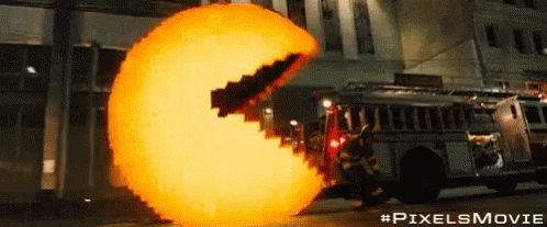 Pixels Movie Pacman Doing His Job GIF