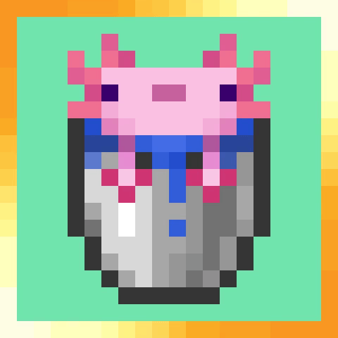 Pixilated Axolotl In Tub GIF