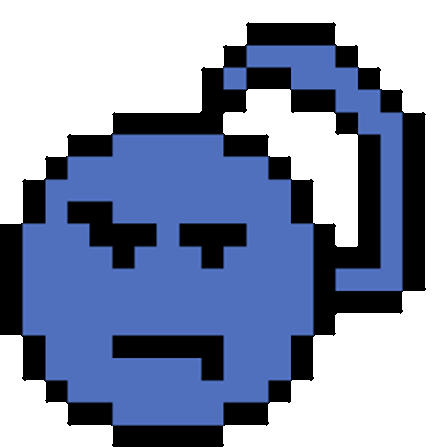 Pixilated Blue Emoji Head Scratch GIF