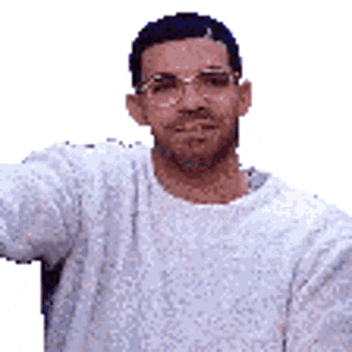 Pixilated Drake Clapping And Standing GIF