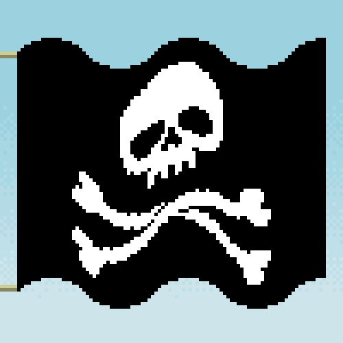 Pixilated Jolly Roger Waving GIF