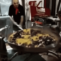 Pizza Cooking in Frying Pan