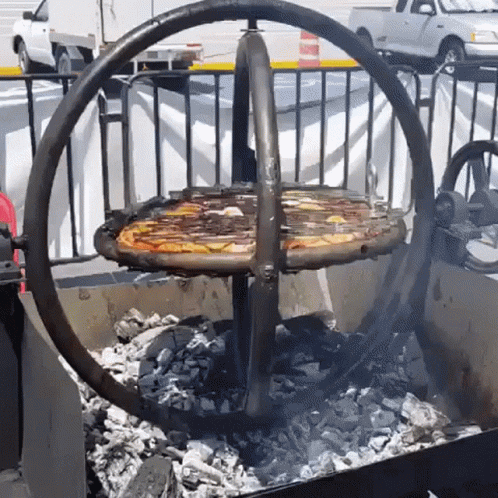 Pizza Cooking on Grill