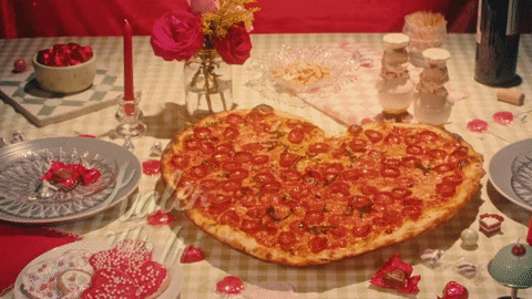 Pizza Date Happy Valentine's Day Friend GIF