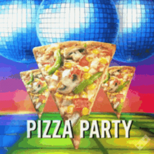 Pizza Disco Party Animated Celebration GIF