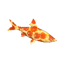 Pizza Fish Sticker GIF