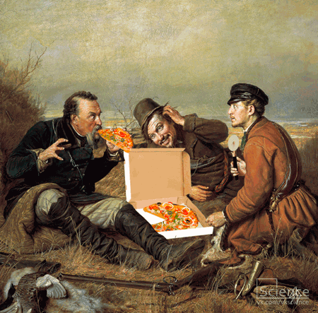 Art Piece Eating Pizza Party GIF